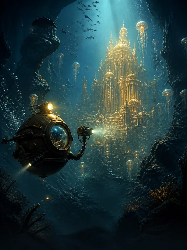 Abyssal Postcard: маленький батискаф, що фотографує золоте місто в морській безодні