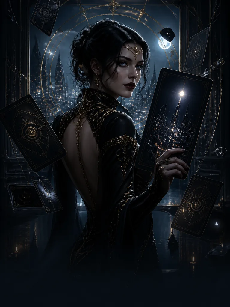 Blackglass Tarot: карти з чорного скла відкривають сяйливе нічне місто