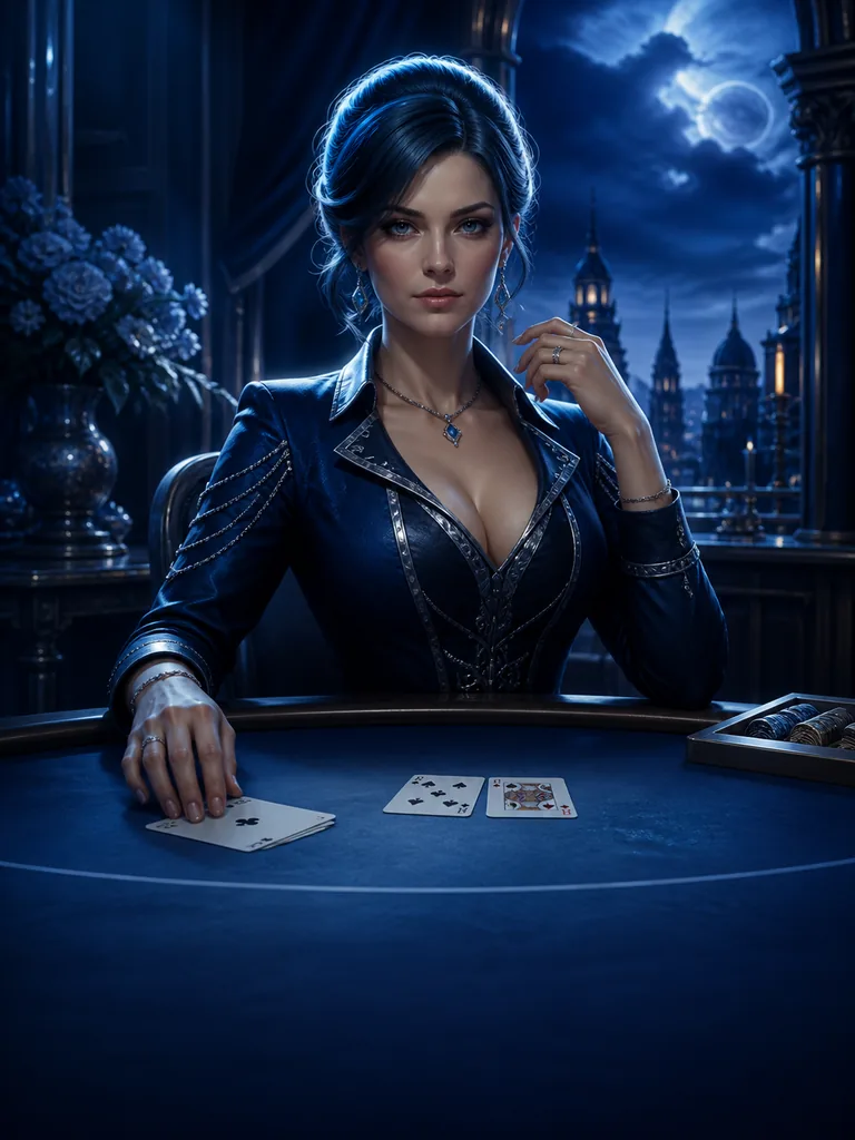 Blue Hour Blackjack: спокійний опівнічно-синій стіл блекджеку з точним срібним світлом