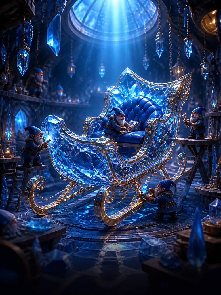 Crystal Sledworks: маленькі майстри збирають кришталеві сани в блакитній крижаній майстерні