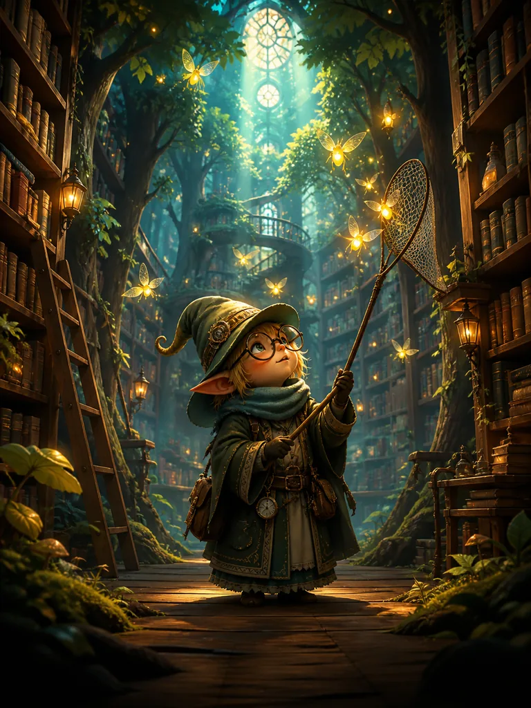 Firefly Librarian: маленький бібліотекар веде світляків між високими лісовими книжковими полицями