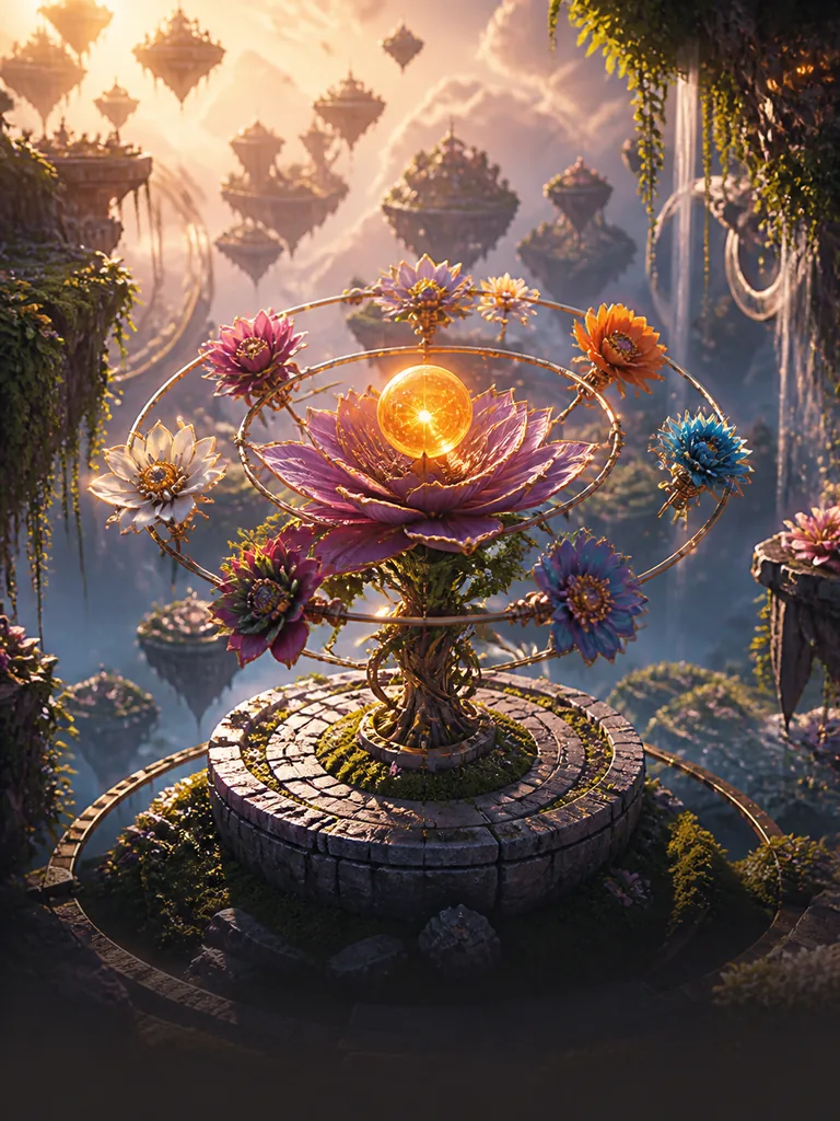 Gravity Garden: плавучі кам'яні тераси, де квіти обертаються довкола маленького сонця
