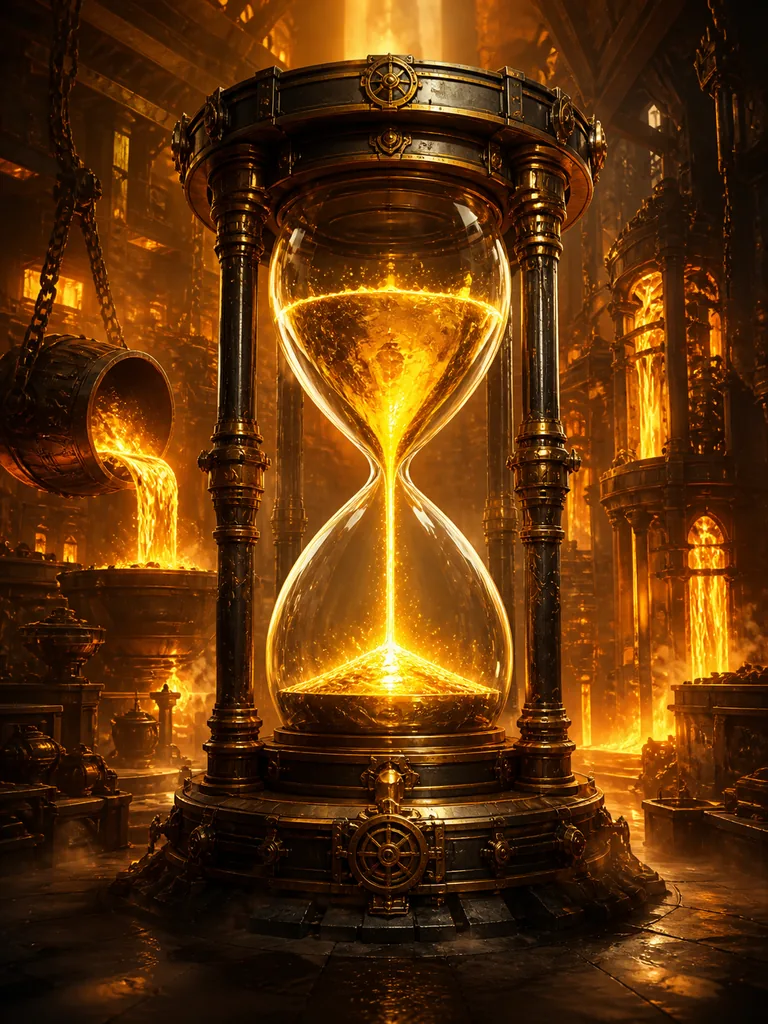 Hourglass Foundry: розплавлене золото, що ллється крізь велетенський пісочний годинник у ливарні