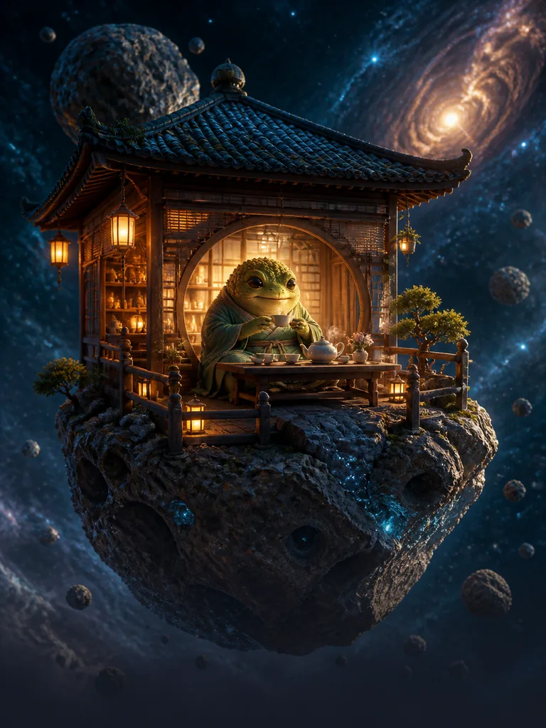 Meteor Tea House: тихий чайний дім на метеориті над безмежним зоряним полем