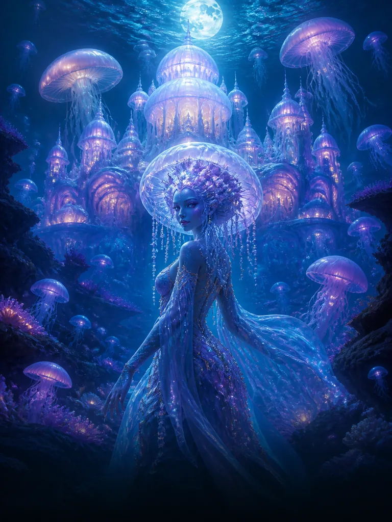 Moon Jelly Palace: сяйливі медузи, що утворюють плавучий палац під місячною поверхнею