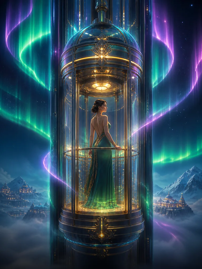Northern Lights Lift: скляний ліфт, що підіймається крізь кольорові стрічки полярного сяйва