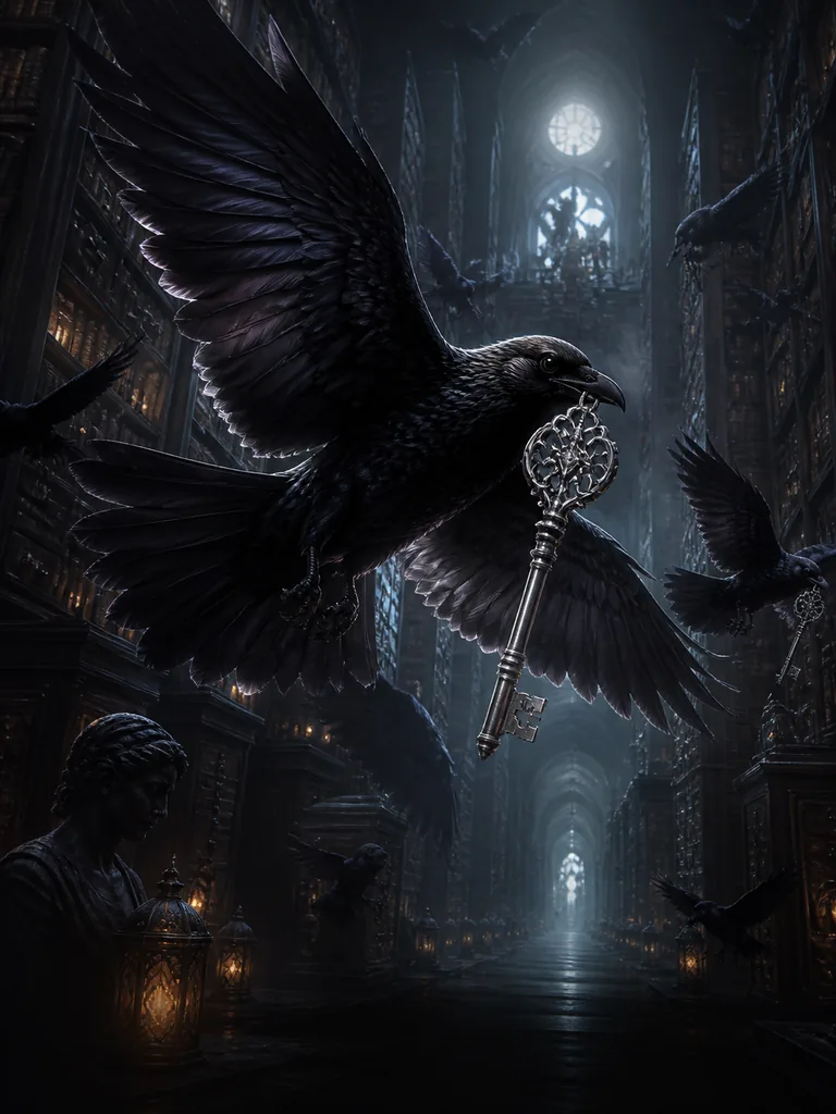 Raven Key Archive: ворони несуть срібні ключі нескінченним готичним архівом