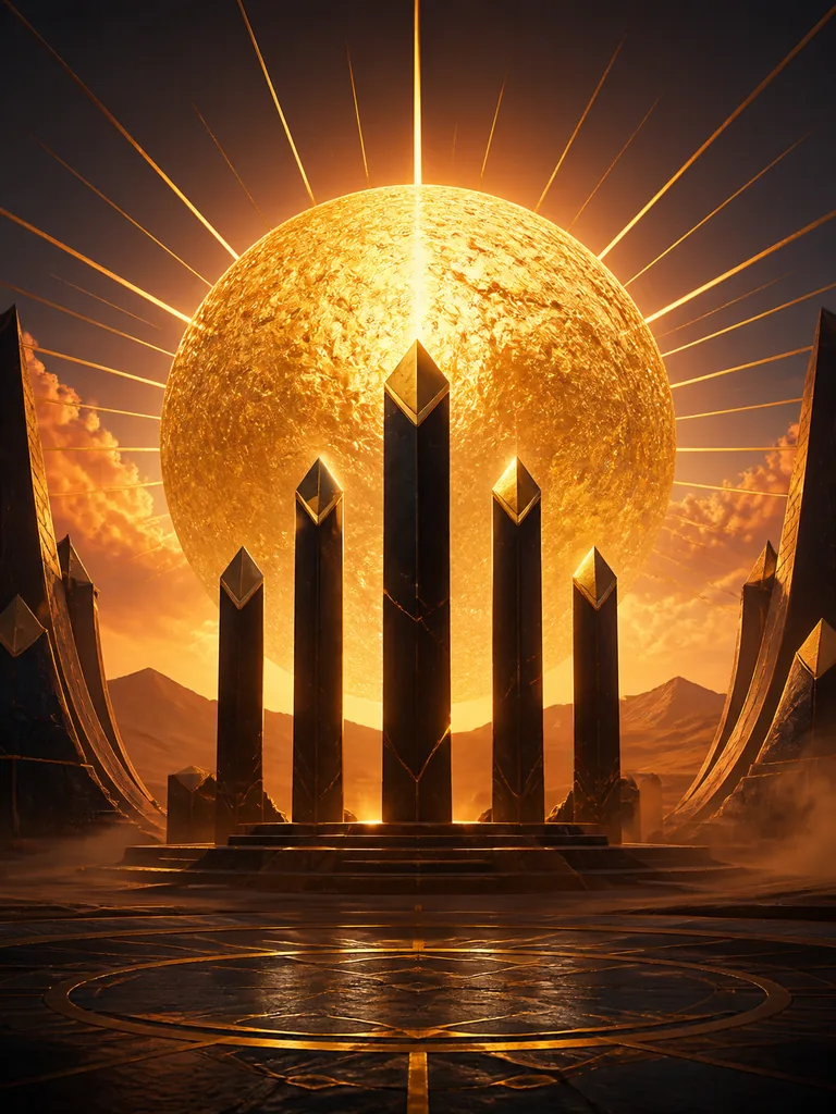 Sunrise Gold: золоті сонячні символи на пʼяти барабанах