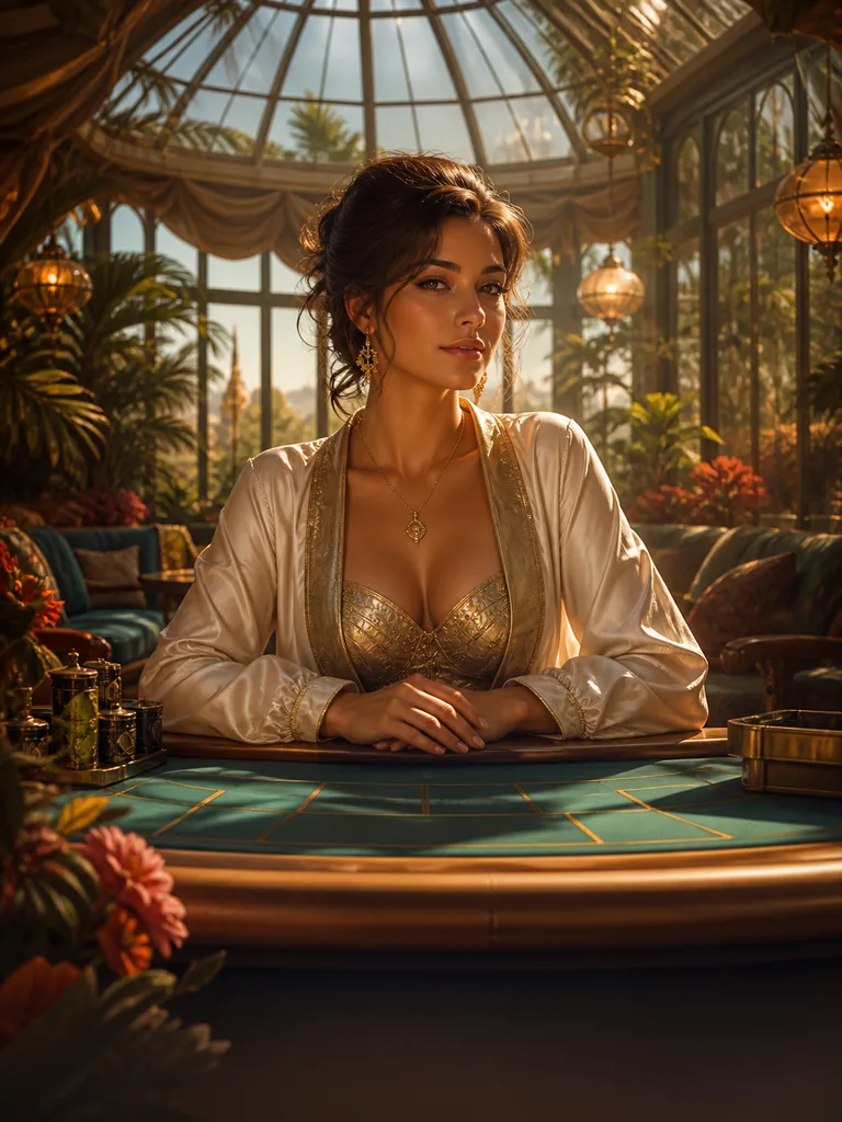 Sunroom Baccarat: тепла скляна оранжерея довкола вишуканого столу баккара